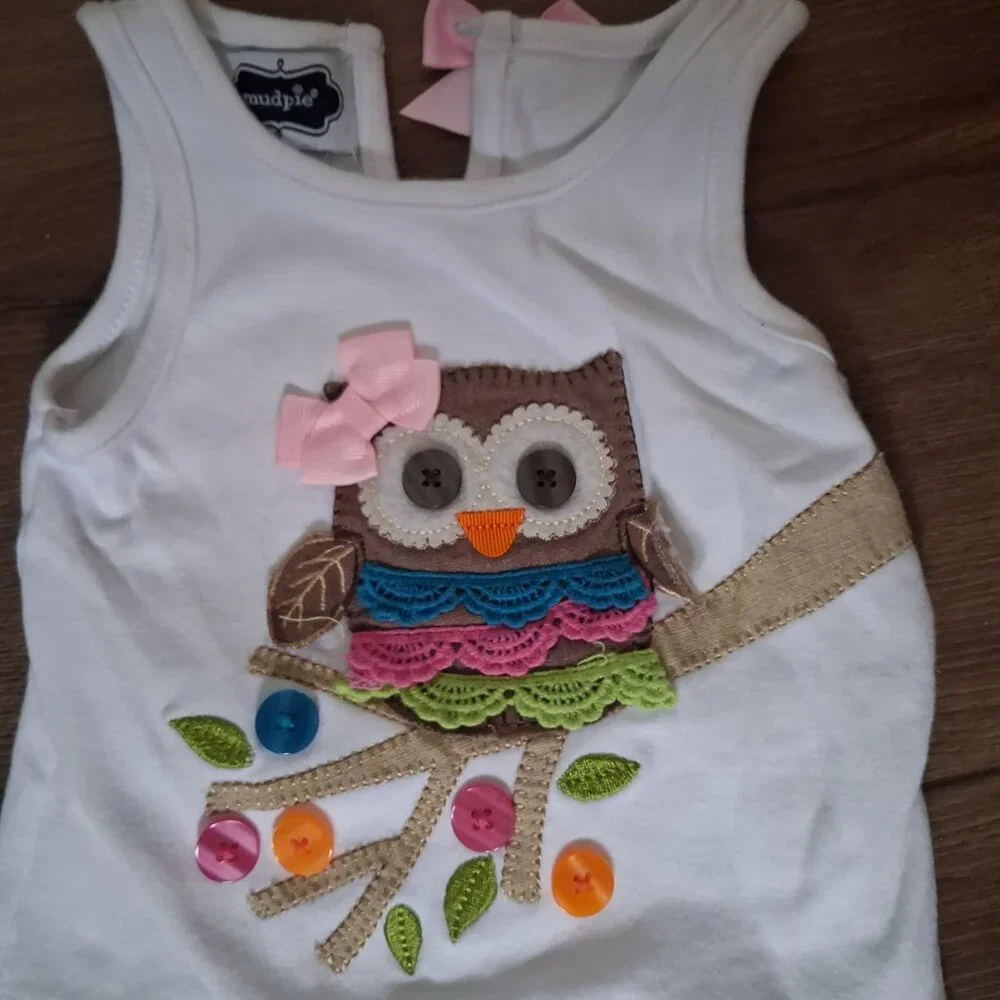 Baby girl's 6-9 month owl mud pie set - Picture 2 of 3